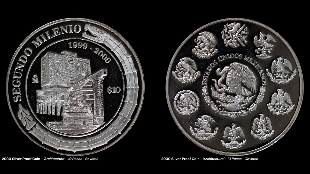 2000 $10 Silver Coin Segundo Milenio, Estados Unidos Mexicanos.