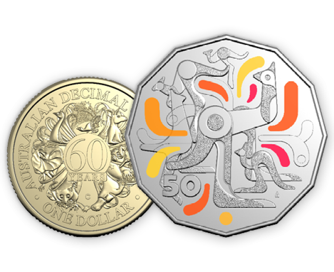 60 years of decimal currency and celebrations coins