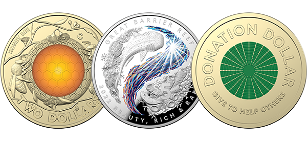 Best Circulating Coin 2022 Honey Bee, Most Artistic Coin 2022, Best CashTech Award Winner 2020 Donnation Dollar Beauty Rich and Rare - Great Barrier Reef,