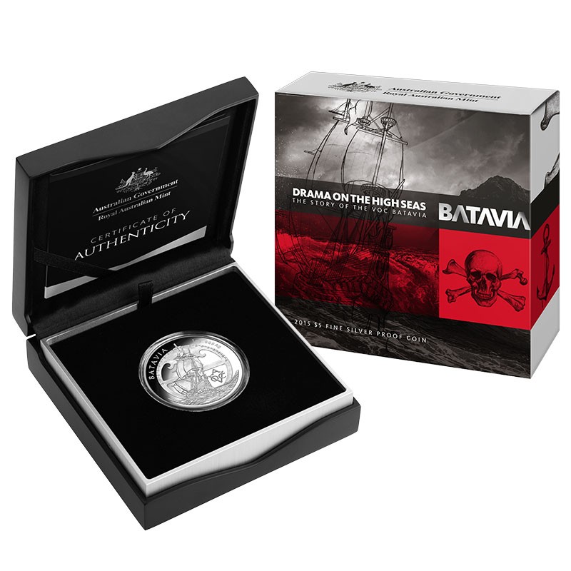 Drama on the Highseas packaging silver proof coin