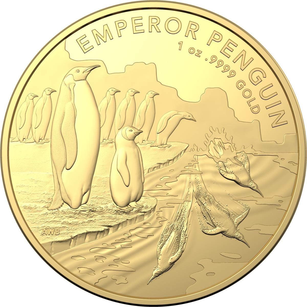 Investment Coins Gold 2023 One Hundred Dollars Australian Antarctic Territory - Emperor Penguin