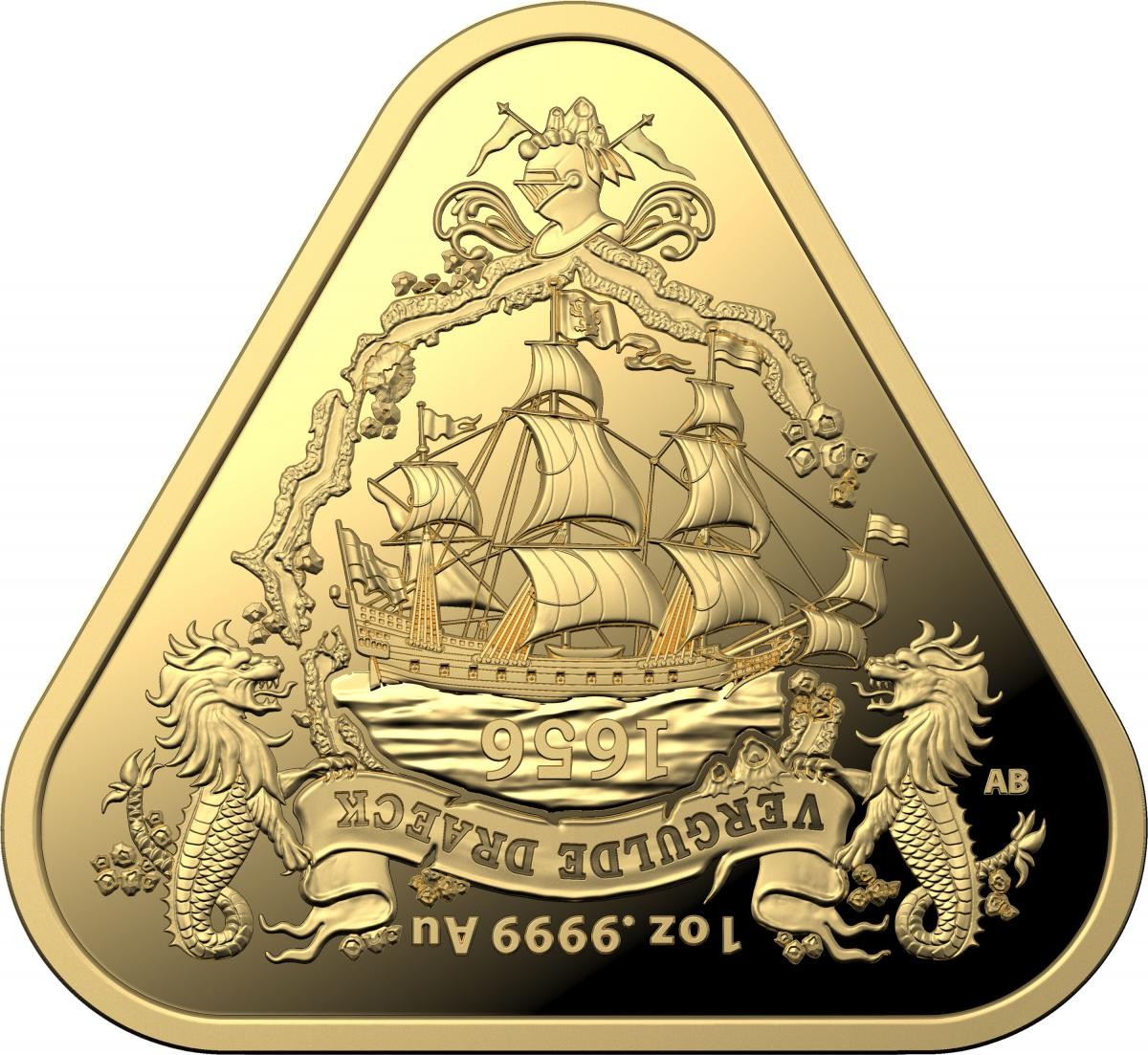 Investment Coin Gold Triangular 2020 One hundred dollars Vergulde Draeck
