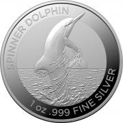Investment Coin Silver 2020 One dollar Spinner Dolphin