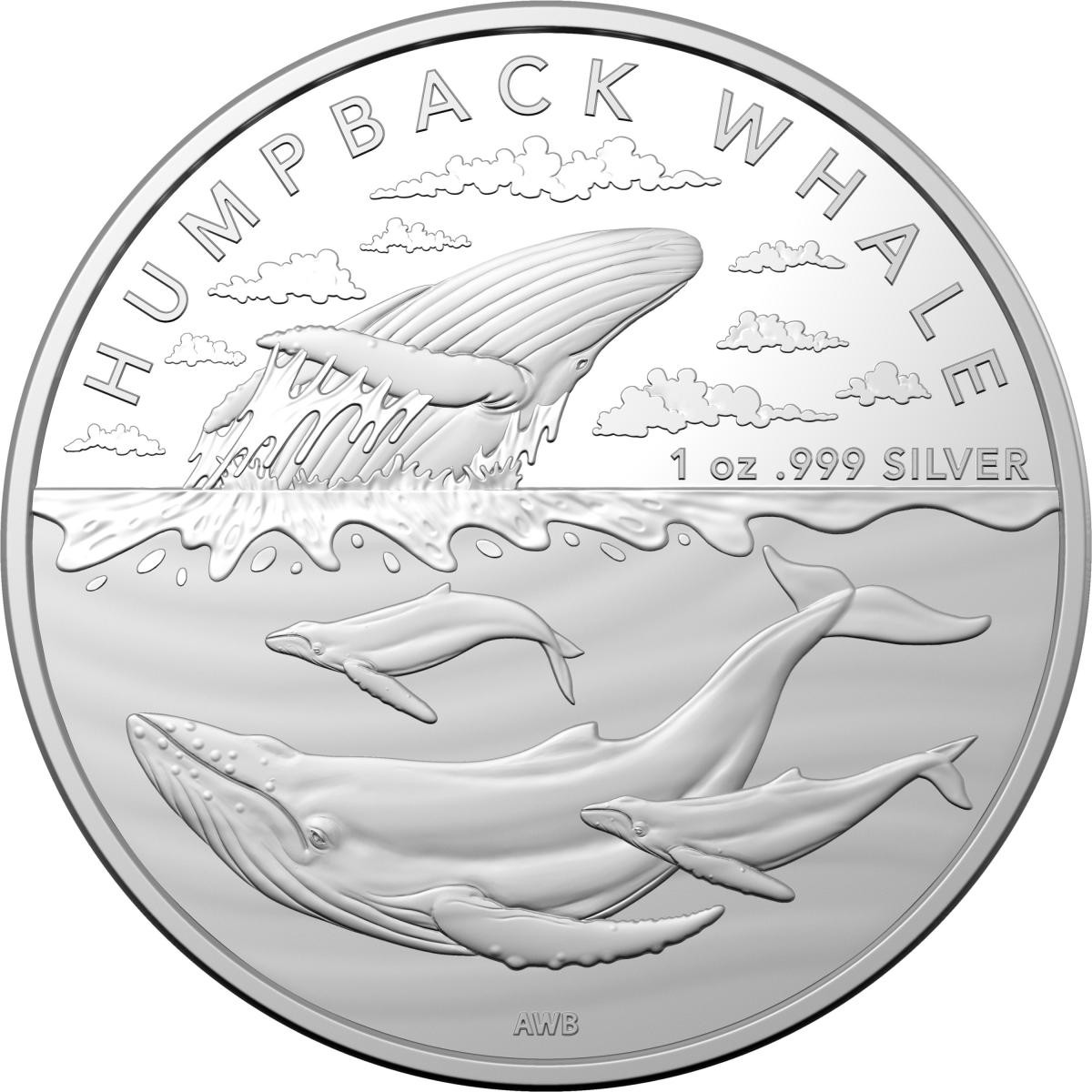 Investment Coins Silver 2023 One Dollar Australian Antarctic Territory - Humpback Whale