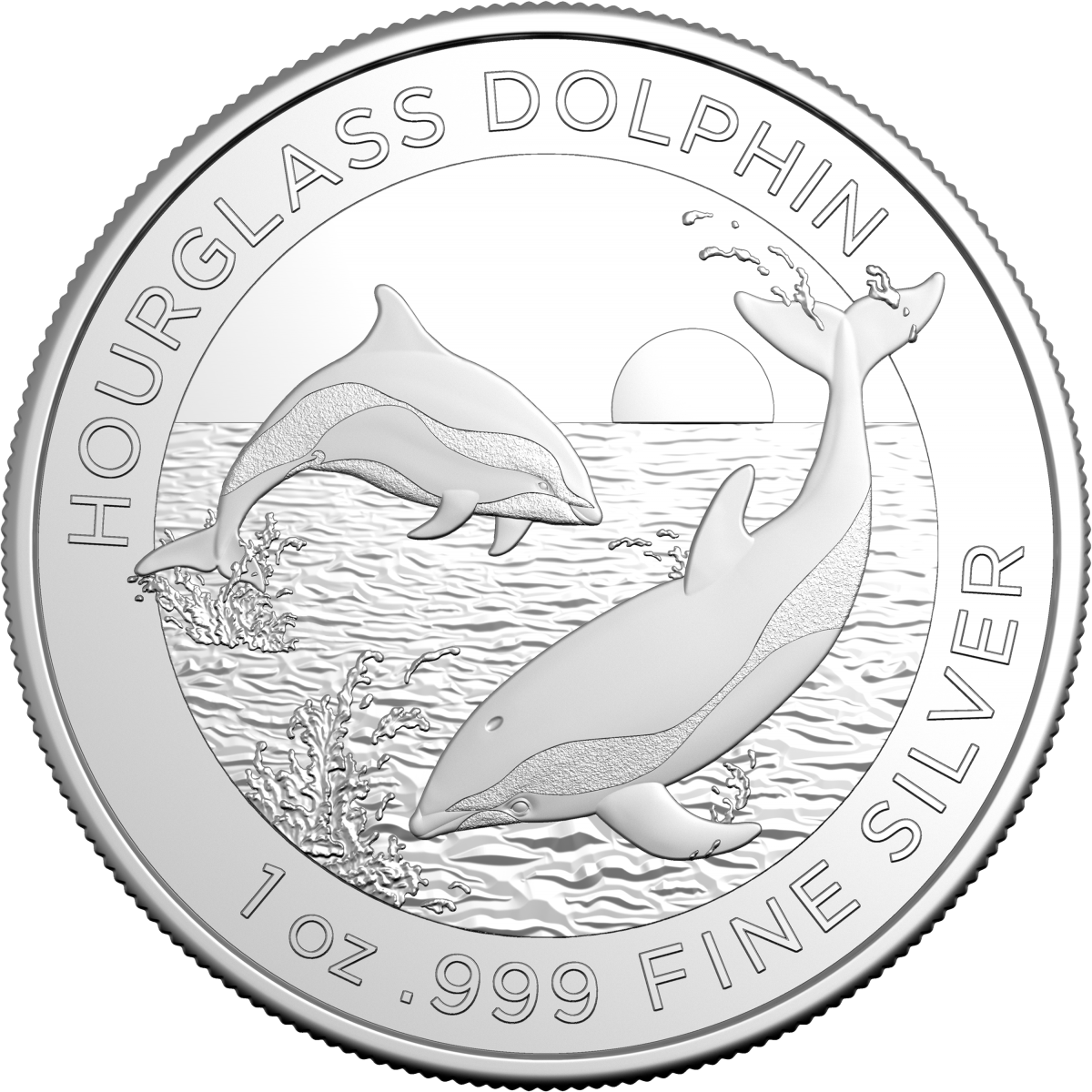 Investment Coins Silver 2024 One Dollar Hourglass Dolphin
