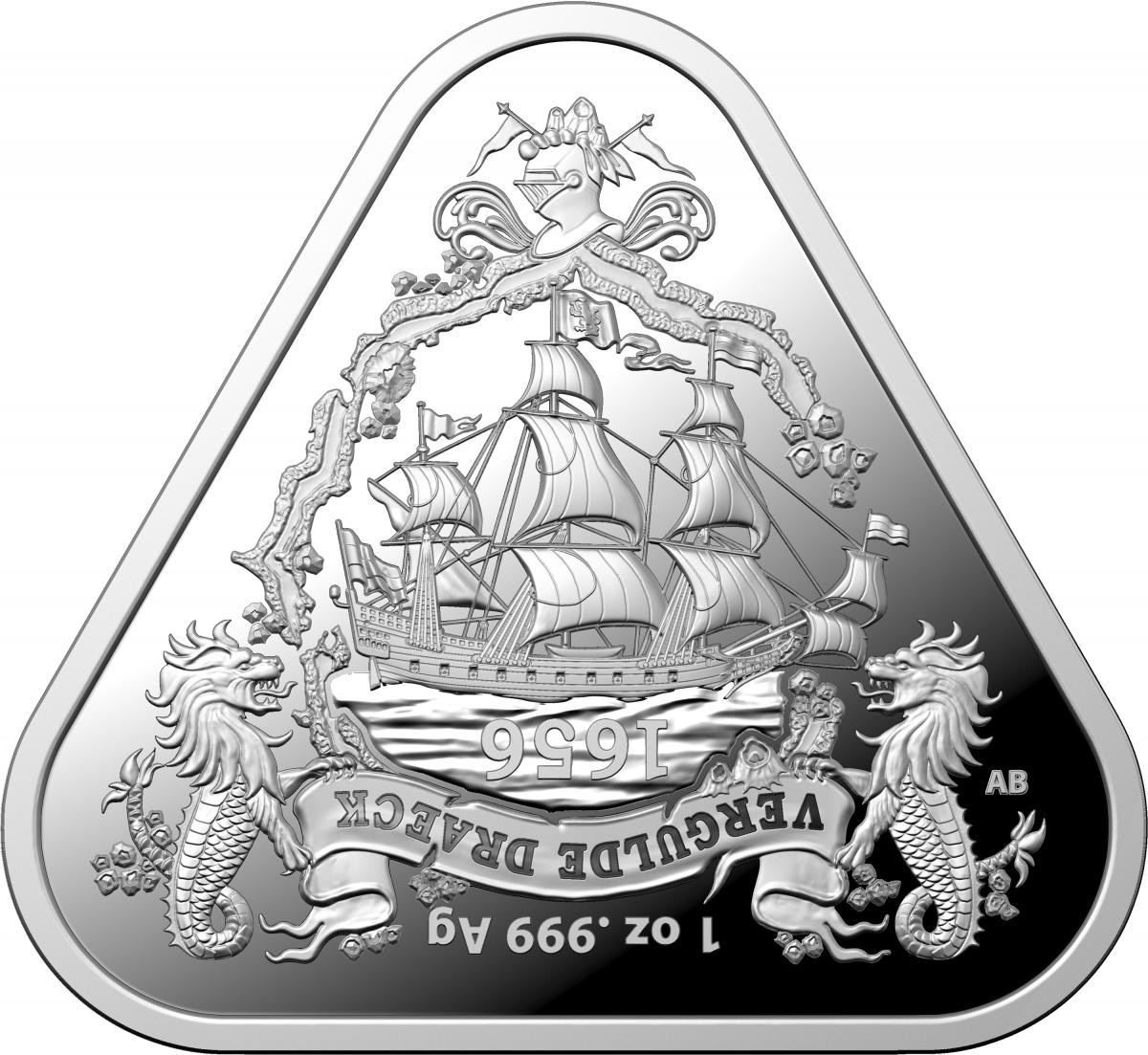 Investment Coin Silver Triangular 2020 One dollar Vergulde Draeck