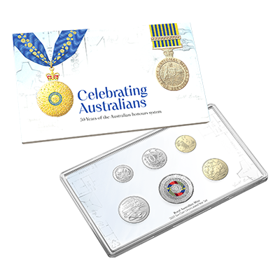2025 Six-Coin Coloured Uncirculated Year Set - 50th Anniversary of Australian Honours and Awards System