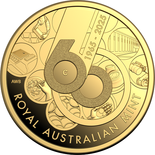 2025 $10 C Mintmark Gold Proof Coin - 60th Anniversary of the Royal Australian Mint