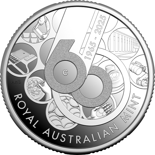 2025 $1 Fine Silver Proof Coin - 60th Anniversary of the Royal Australian Mint