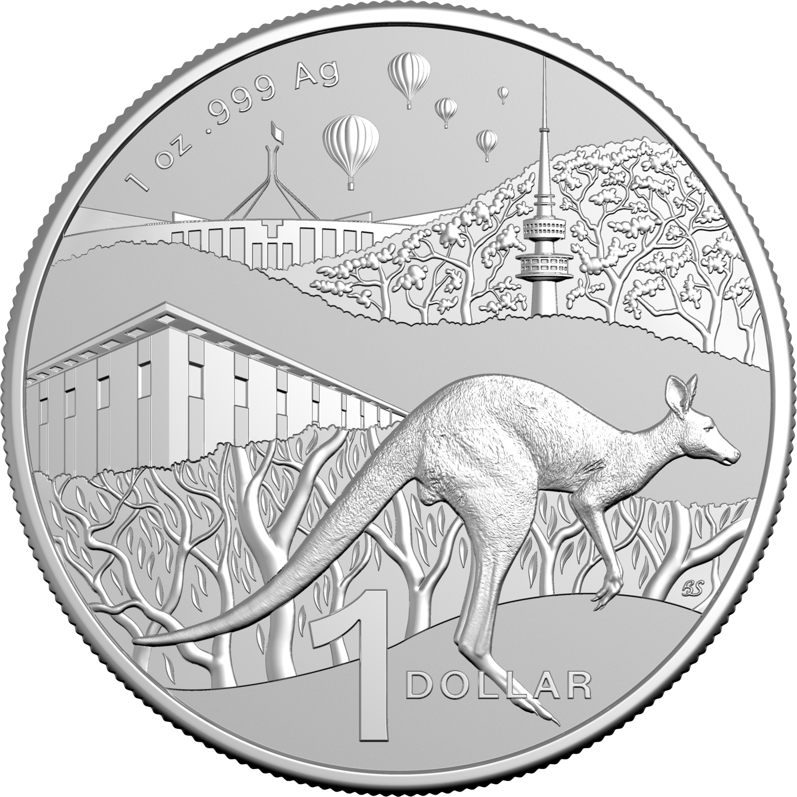 2025 $1 1 oz Fine Silver Frosted Uncirculated Coin - Kangaroo Series