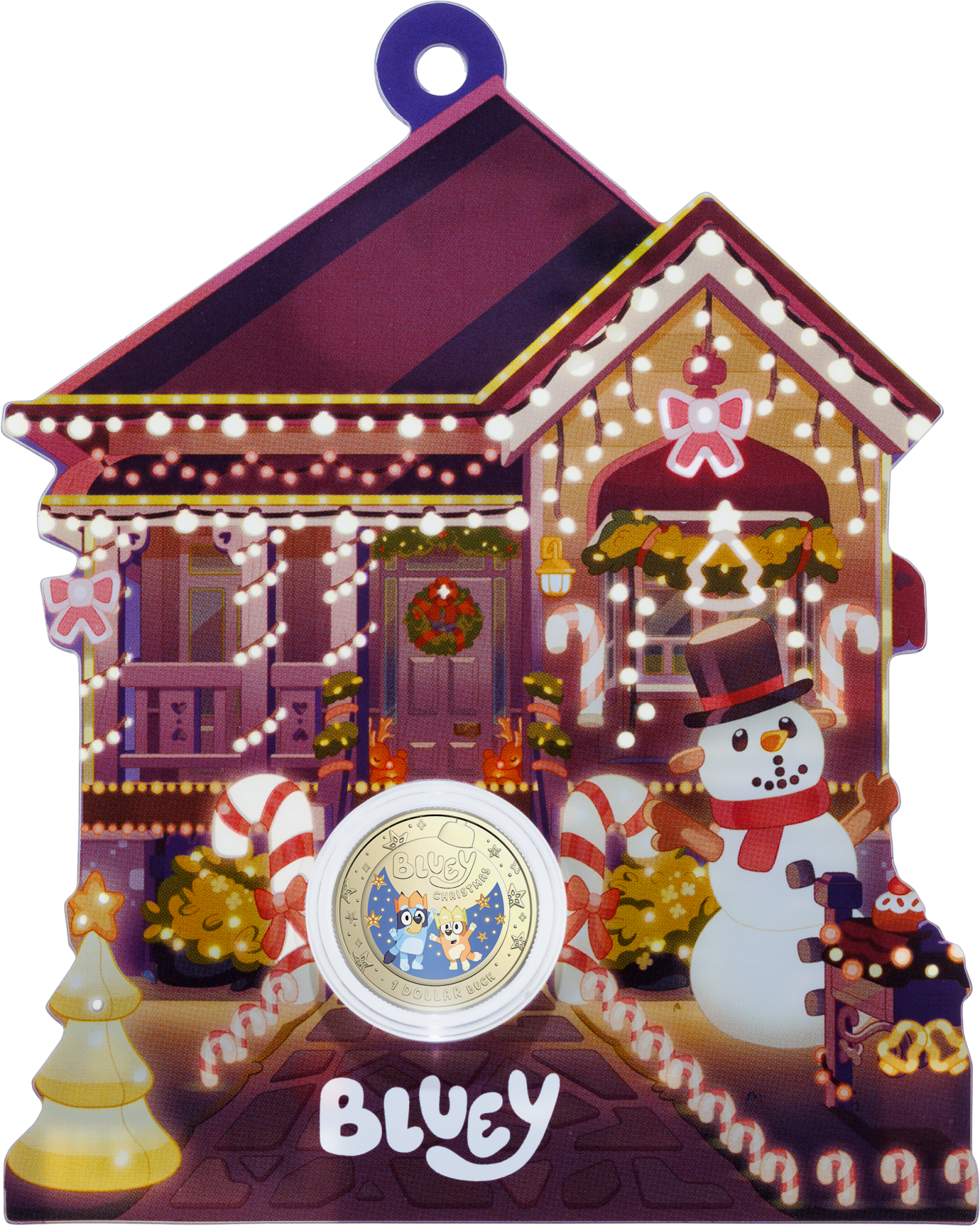 2025 Bluey Christmas $1 Coloured Card Front