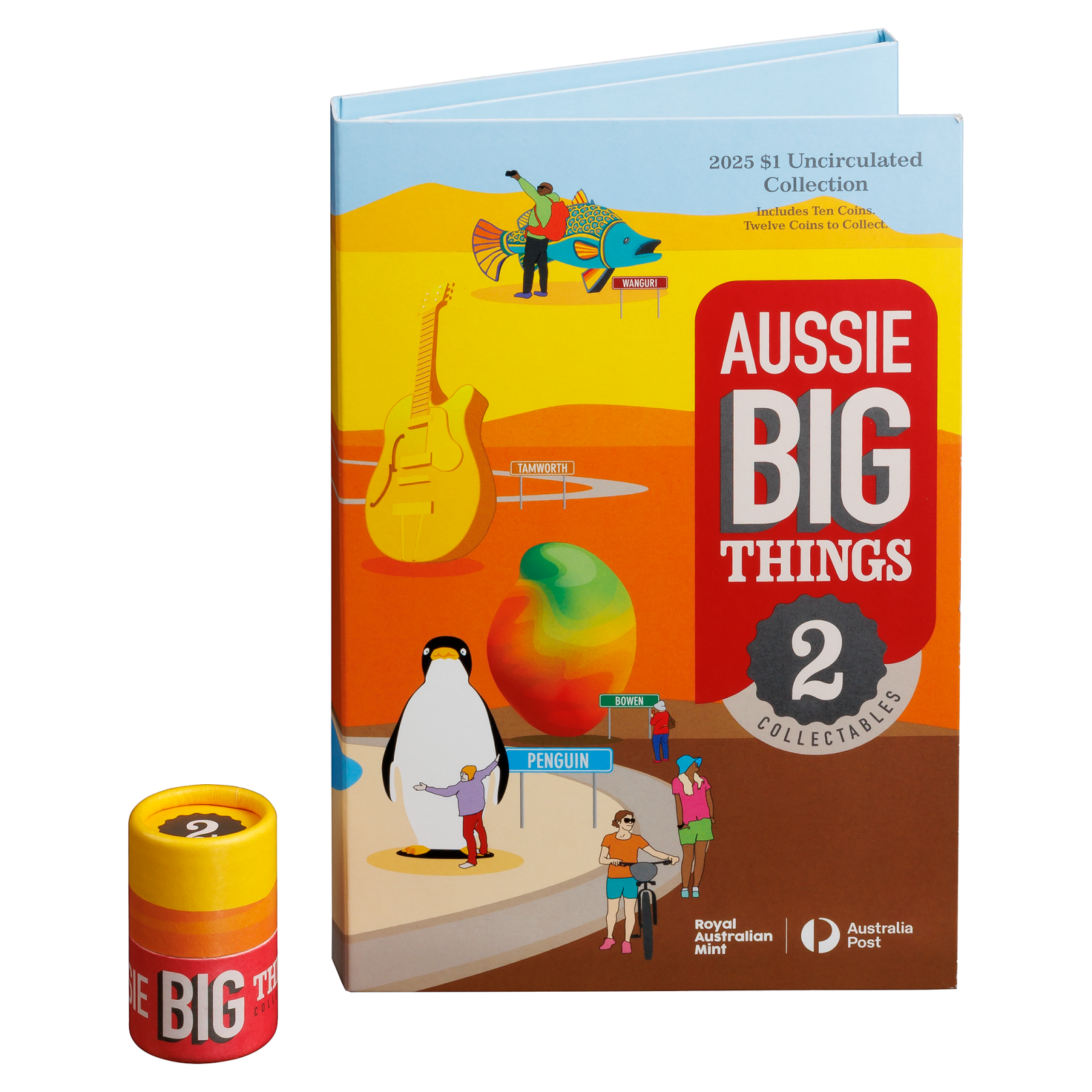 uncirculated coins one dollar 2025 aussie big things tube and folder
