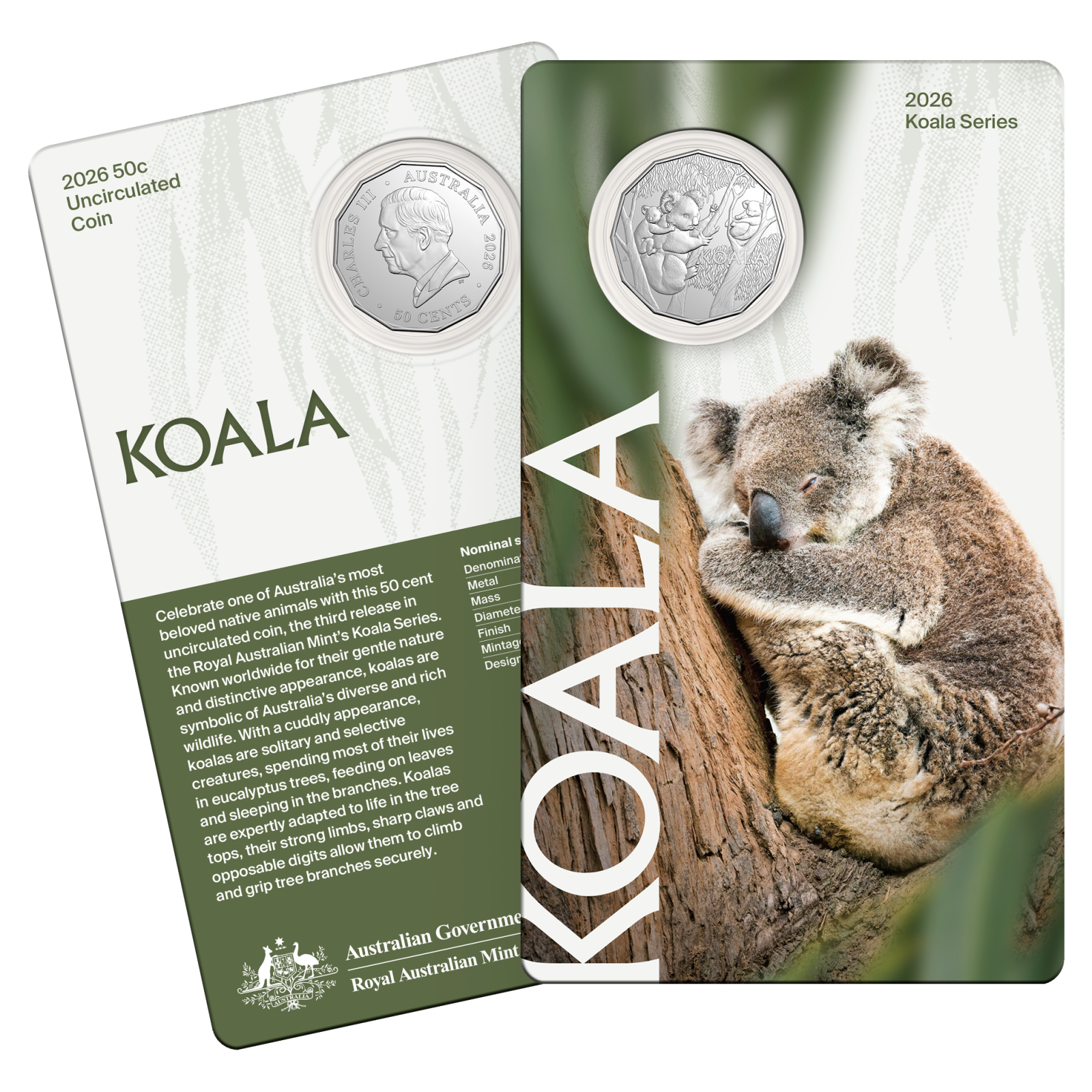 2026 Koala Series 50c Coin in Card