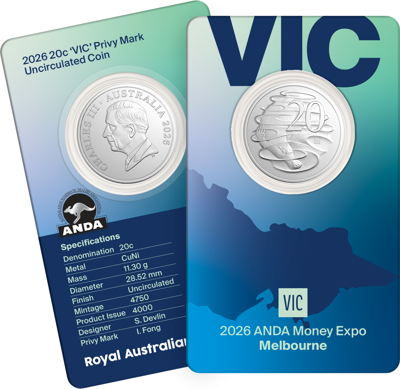 2026 20c Privy Mark Coin - ANDA Melbourne