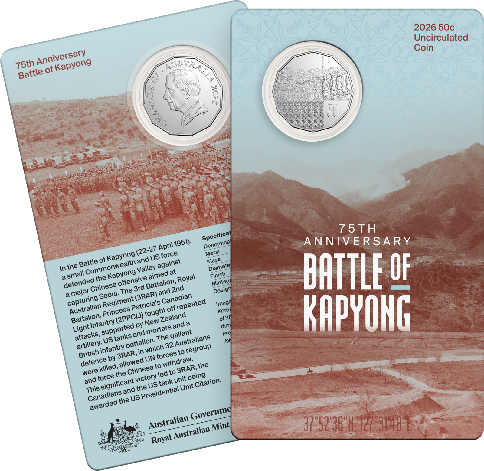 2026 50c Uncirculated Coin – Battle of Kapyong