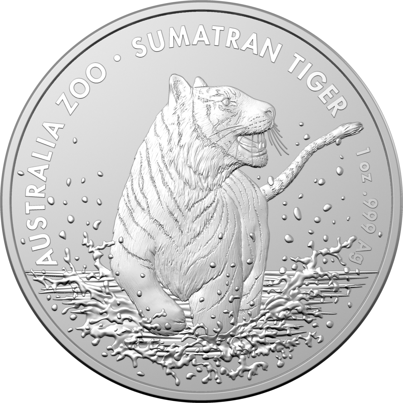 Investment Coin Silver 2020 One dollar Australia Zoo Sumatran Tiger
