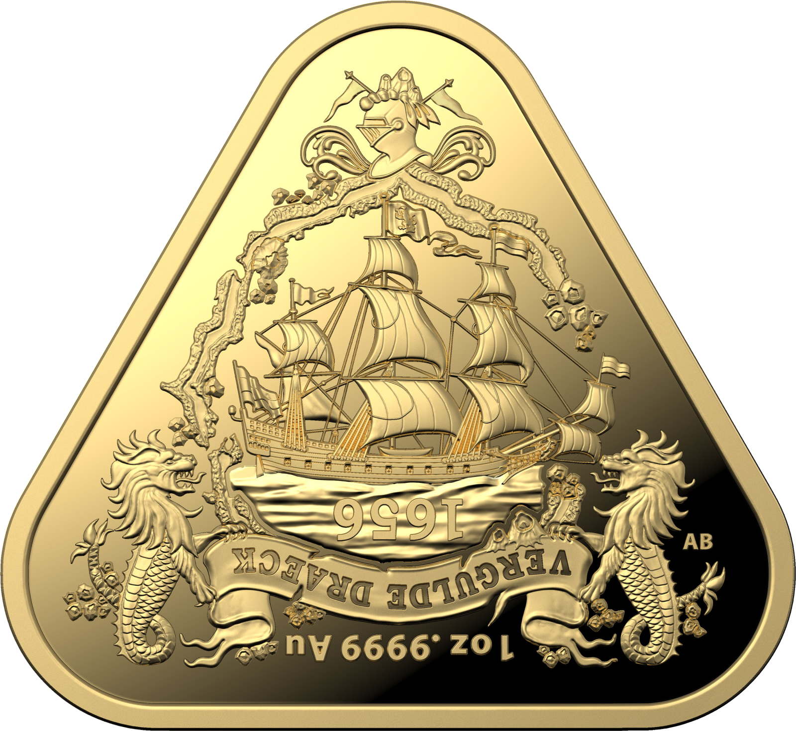 Investment Coin Gold Triangular 2020 One hundred dollars Vergulde Draeck