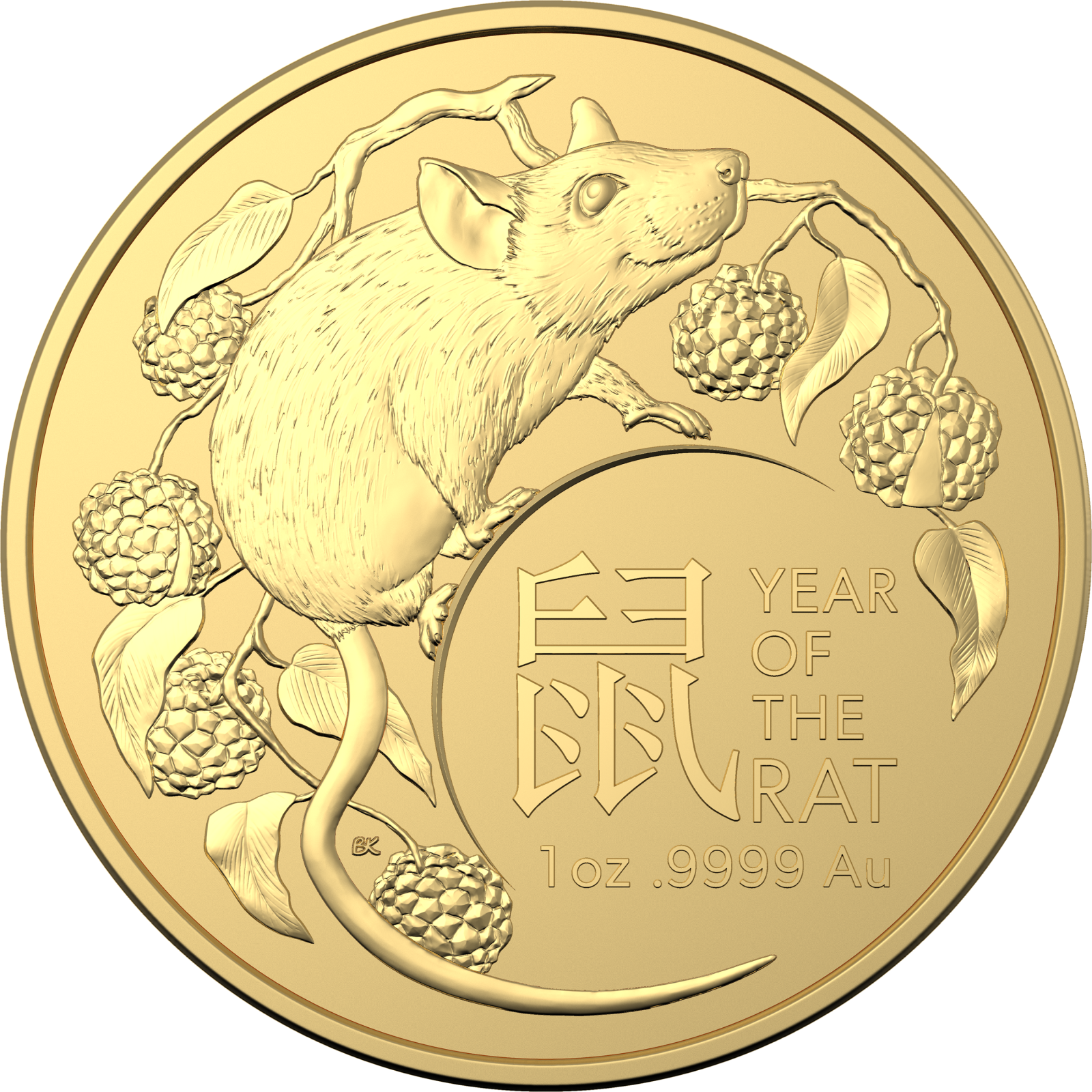 Investment Coin Gold 2020 One hundred dollars Year of the Rat