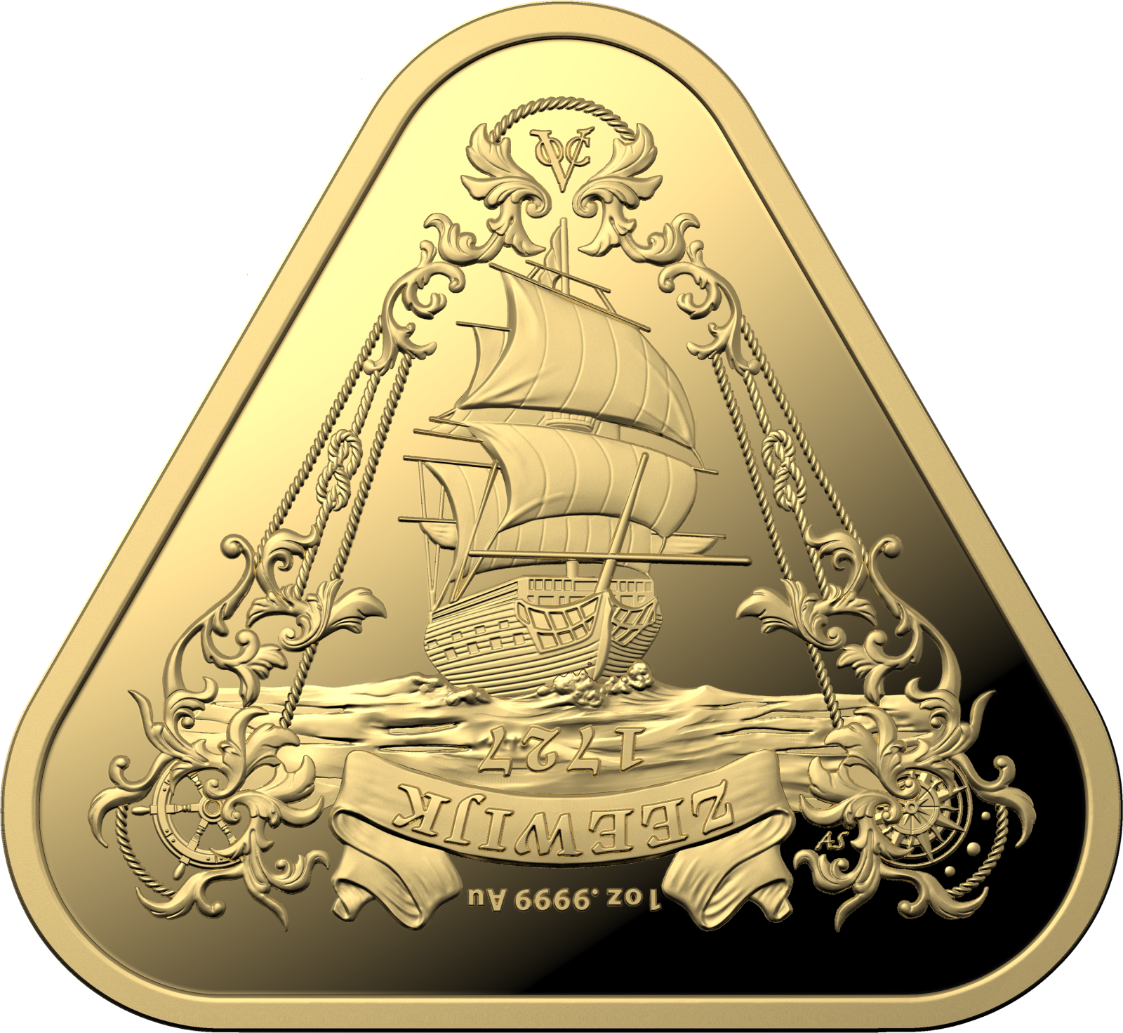 Investment Coins Gold Triangular 2021 One Hundred Dollars Zeewijk