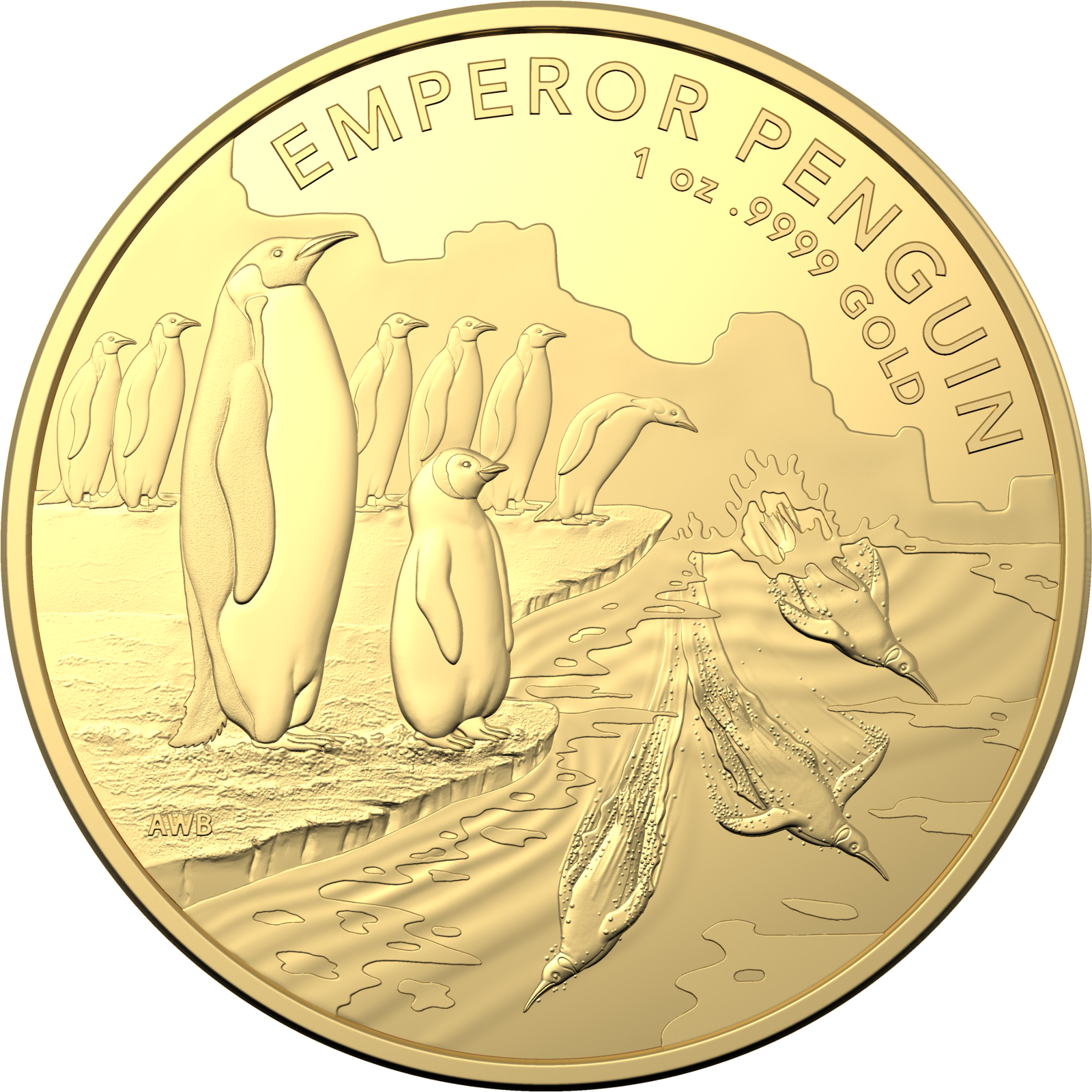 Investment Coins Gold 2023 One Hundred Dollars Australian Antarctic Territory - Emperor Penguin