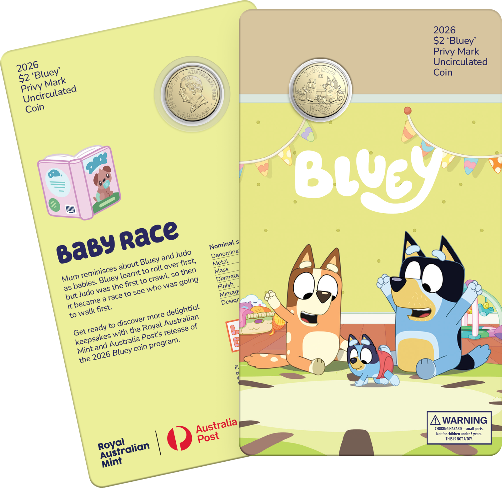 2026 Bluey $2 Privy Mark Uncirculated Coin - Baby Race