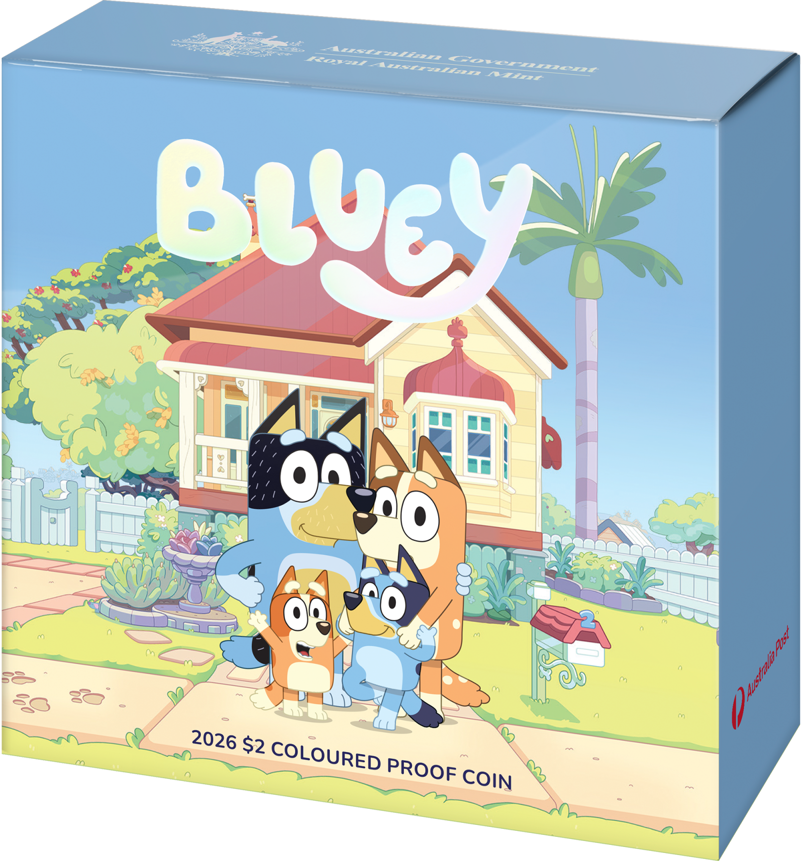 2026 Bluey $2 Coloured Proof Coin Packaging