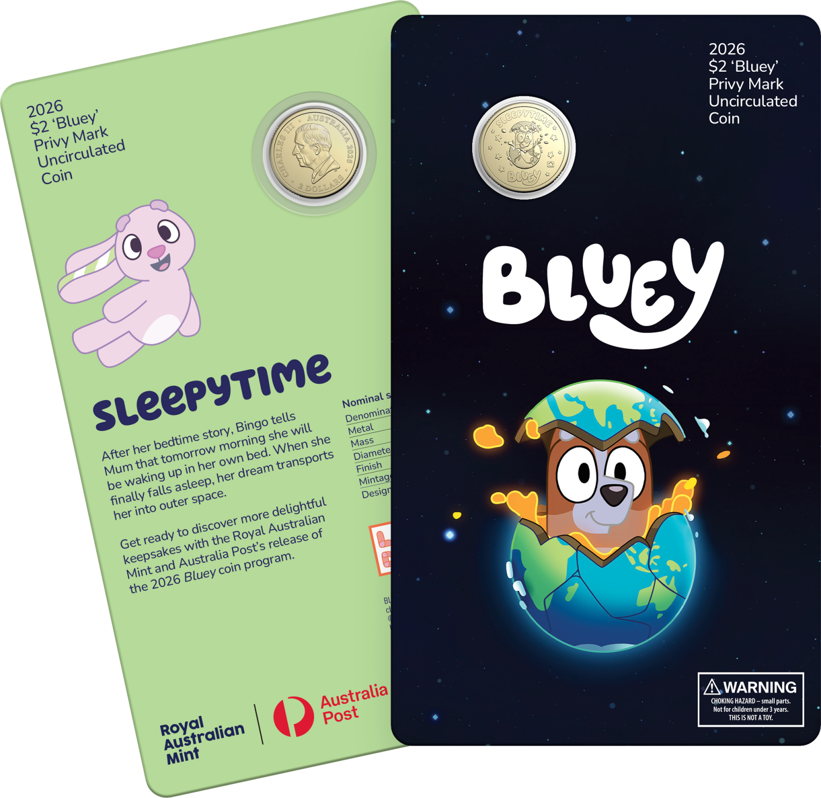 2026 Bluey $2 Privy Mark Uncirculated Coin - Sleepytime