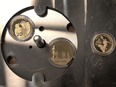 Silver Proof coins in manufacturing