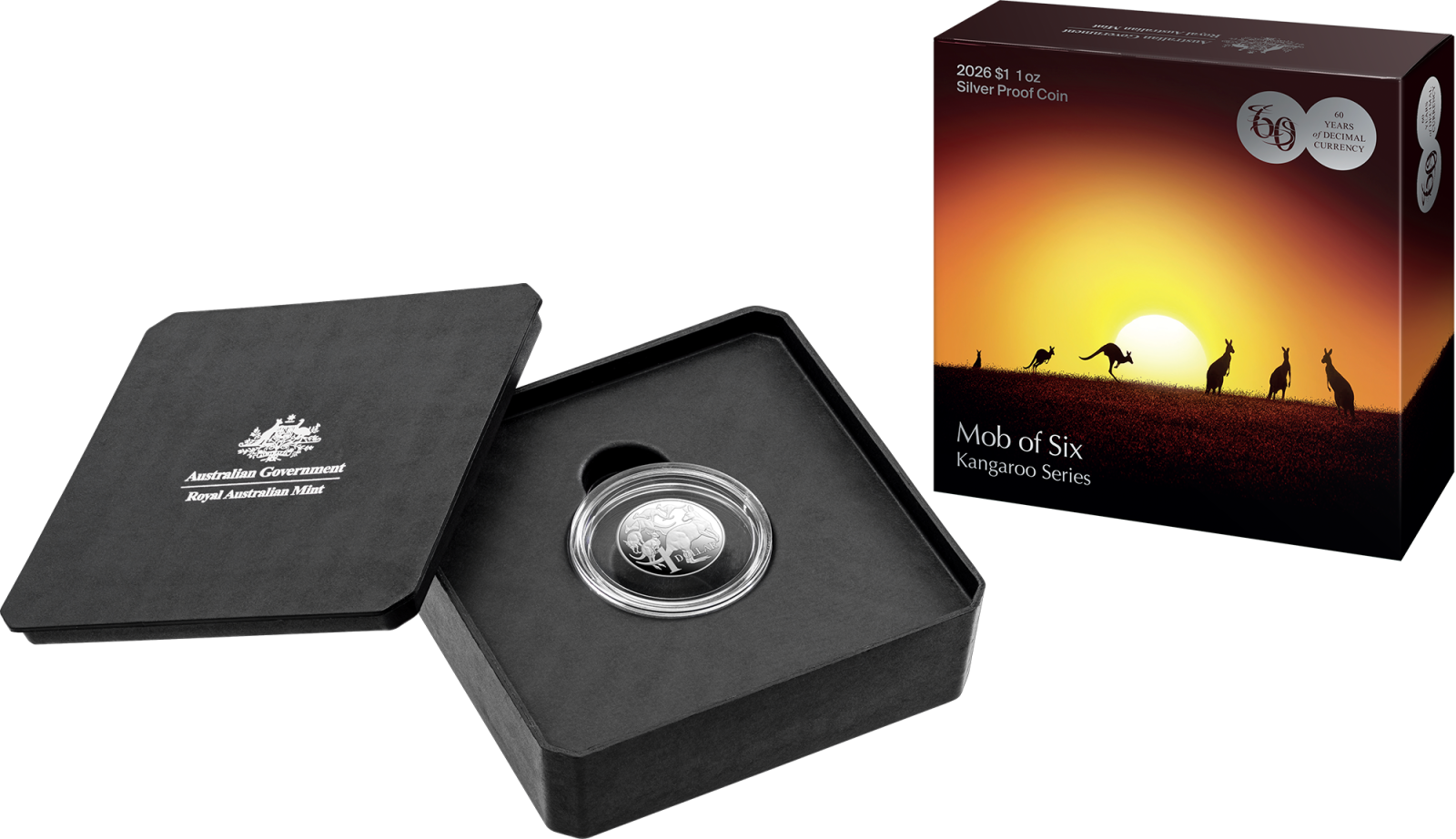 2026 Kangaroo Series $1 Silver Proof Coin in case.