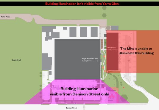 Building Illumination map - birds eye view.