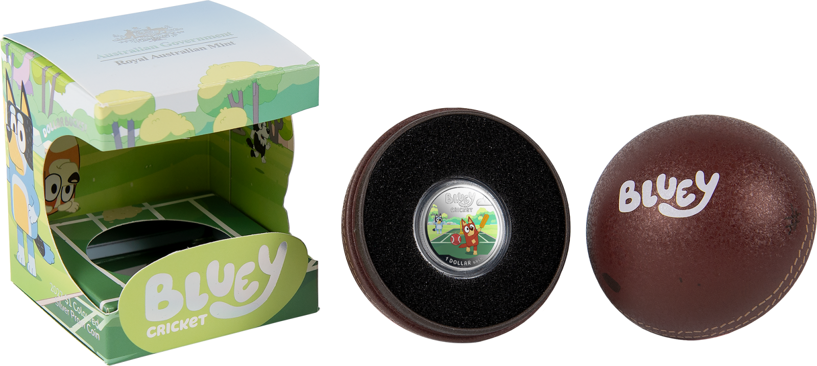 2027 $1 Coloured Proof coin – Bluey Cricket