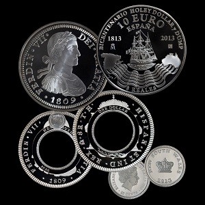 2013 3 Coin Silver Proof Set Bicentenary of the Holey Dollar and Dump.