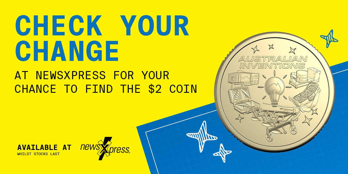 Newsxpress exclusive $2 till coin with text "Check Your Change".