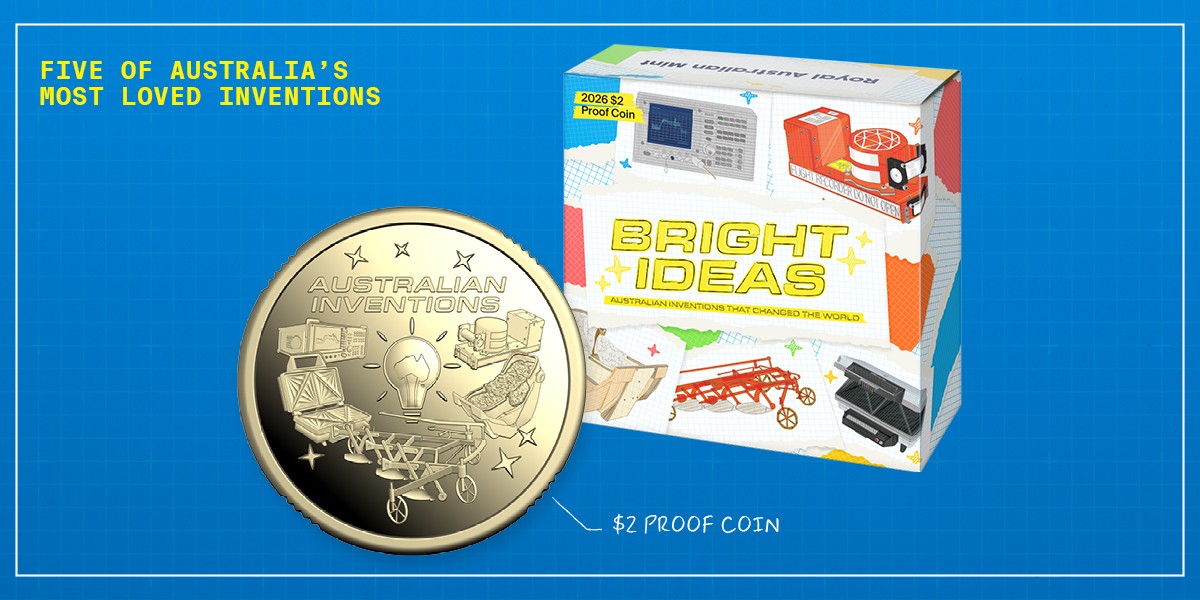 Bright Ideas $2 proof coin and packaging case.