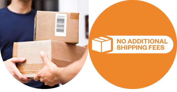 No additional shipping fees banner.