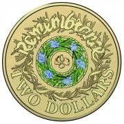 circulating-coins-two-dollar-commemorative-design-2017-remembrance-green-leaves-purple-flowers-rosemary