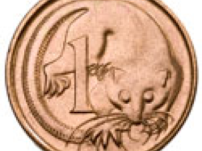 Circulating Coins One cent standard design by Stuart Devlin