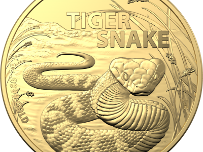 Investment Coins Gold 2024 One Hundred Dollars Australia's Most Dangerous Series - Tiger Snake