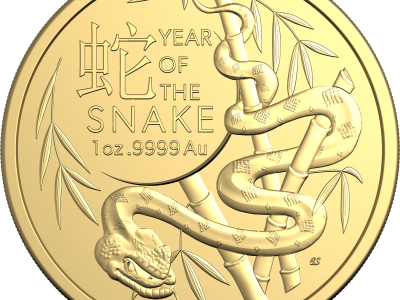Investment Coins Gold 2025 One Hundred Dollars Lunar Series - Year of the Snake