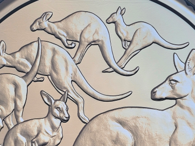 Mob of Six kangaroo circulating coin