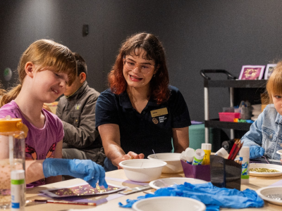 Kids arts and crafts at the royal Australian Mint
