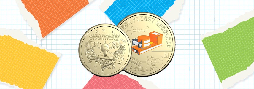 Two coins from Bright Ideas collection against an illustrated background.