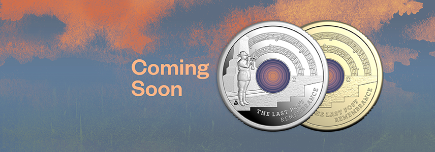 Silver and uncirculated The Last Post coins against a sky background with "Coming Soon" text.